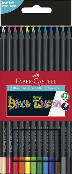 Laad de afbeelding in de Gallery-viewer, Faber Castell Fc-116412 Kleurpotloden Black Edition In Etui 12 Stuks