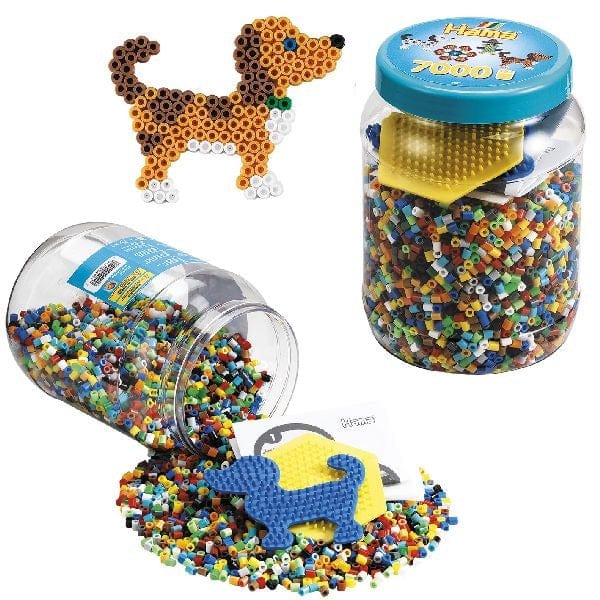 Laad de afbeelding in de Gallery-viewer, Hama Strijkkralen Multicolor Met Hond En Zeshoekplaat 7000 Stuks