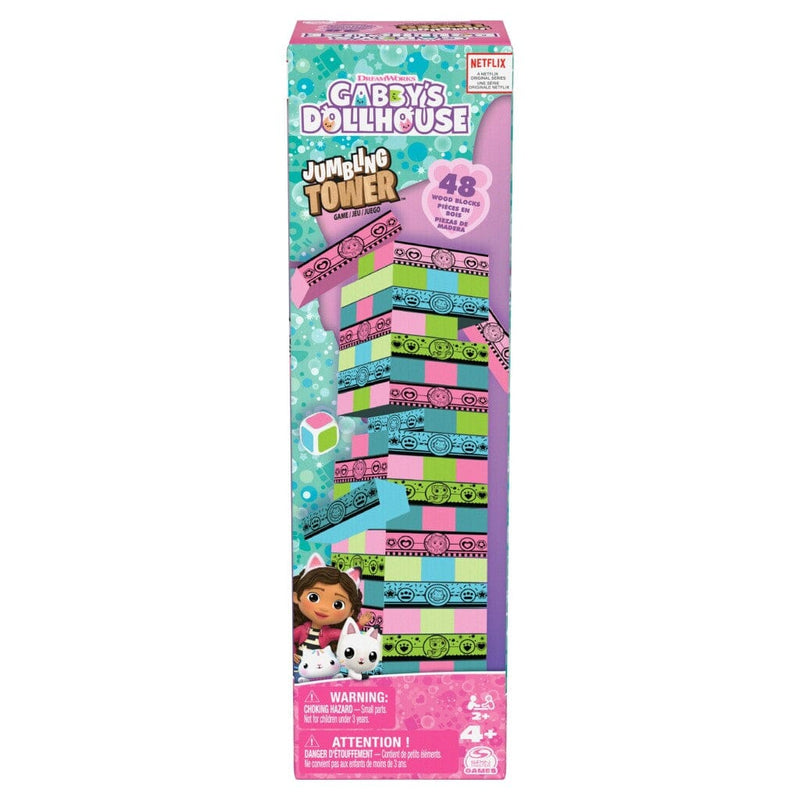 Laad de afbeelding in de Gallery-viewer, Spin Master Gabby's Dollhouse Jumbling Tower Blokkentoren Spel Met 48 Houten Blokjes