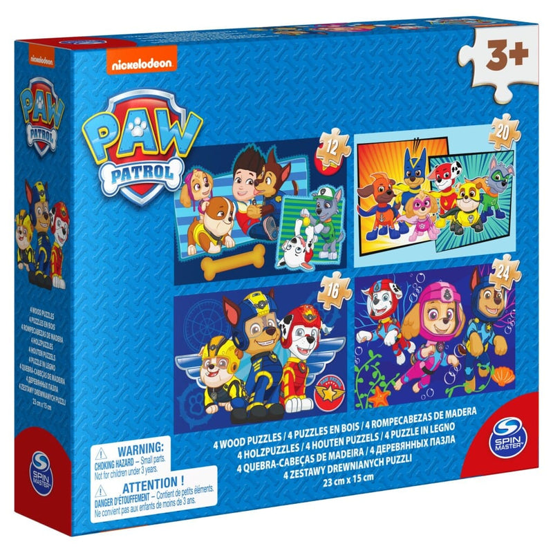 Laad de afbeelding in de Gallery-viewer, Paw Patrol Shoe Box 4 Houten Puzzels 12-16-20-24 Stukjes