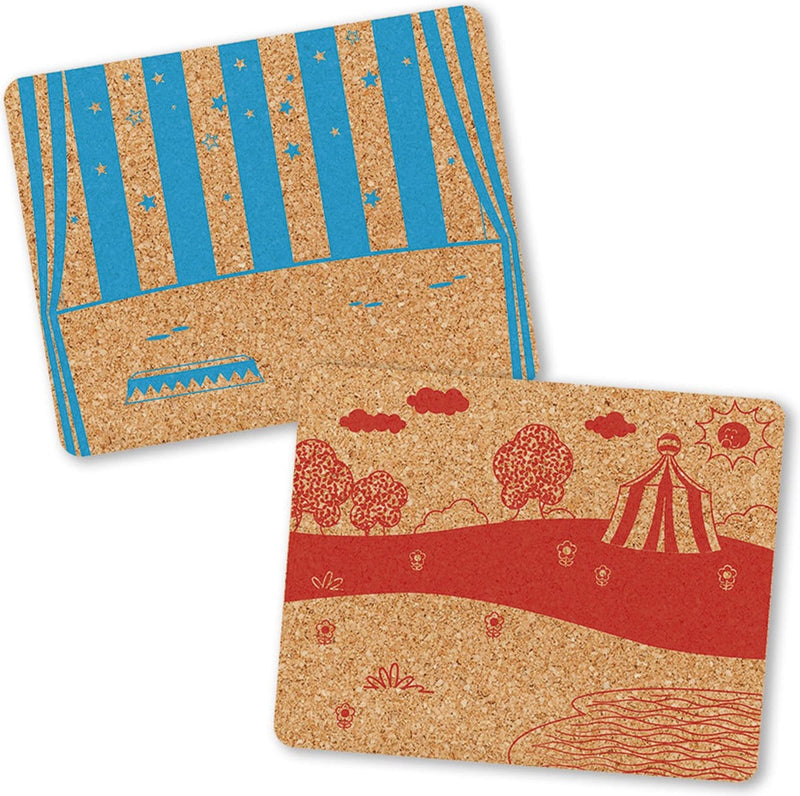 Laad de afbeelding in de Gallery-viewer, BUMBA: TIMMERSET "BUMBA" MET FIGUREN EN 2 ZIJDIGE KURKPLAAT