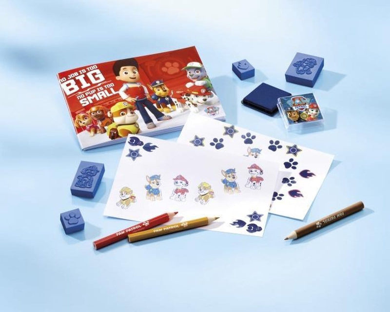 Laad de afbeelding in de Gallery-viewer, PAW PATROL: STEMPEL SET, MET POTLODEN, STEMPELS EN BOEKJE