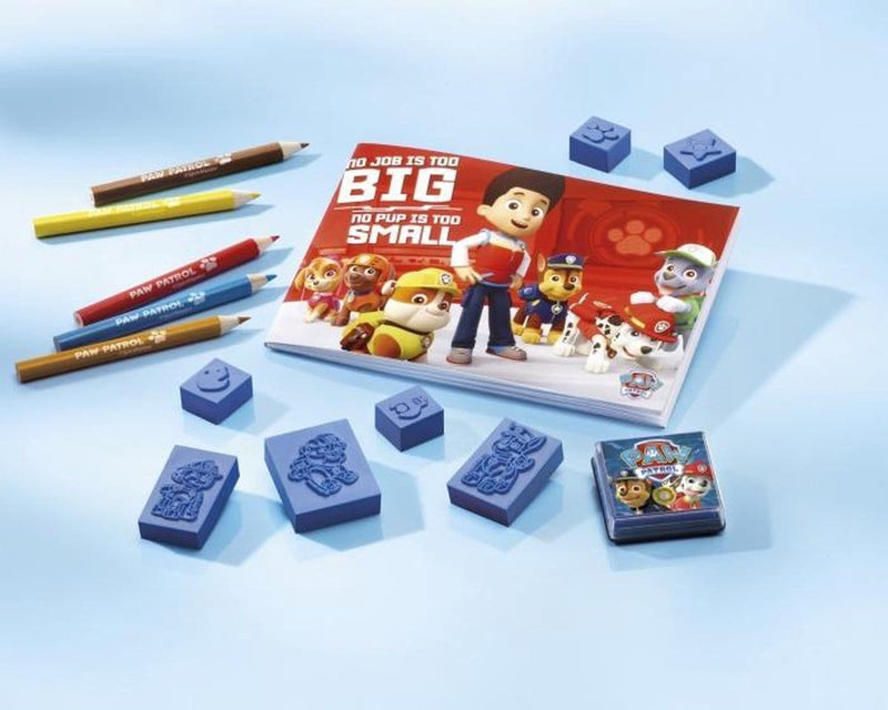 Laad de afbeelding in de Gallery-viewer, PAW PATROL: STEMPEL SET, MET POTLODEN, STEMPELS EN BOEKJE