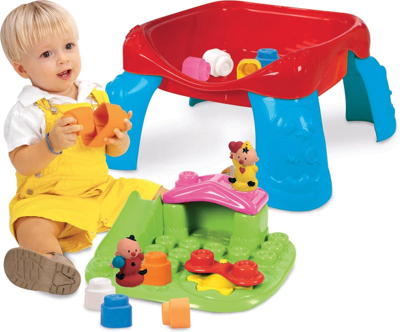 Laad de afbeelding in de Gallery-viewer, BUMBA: SPEELTAFEL MET 8 ZACHTE BLOKKEN EN 2 FIGUURTJES, 54X38X14CM