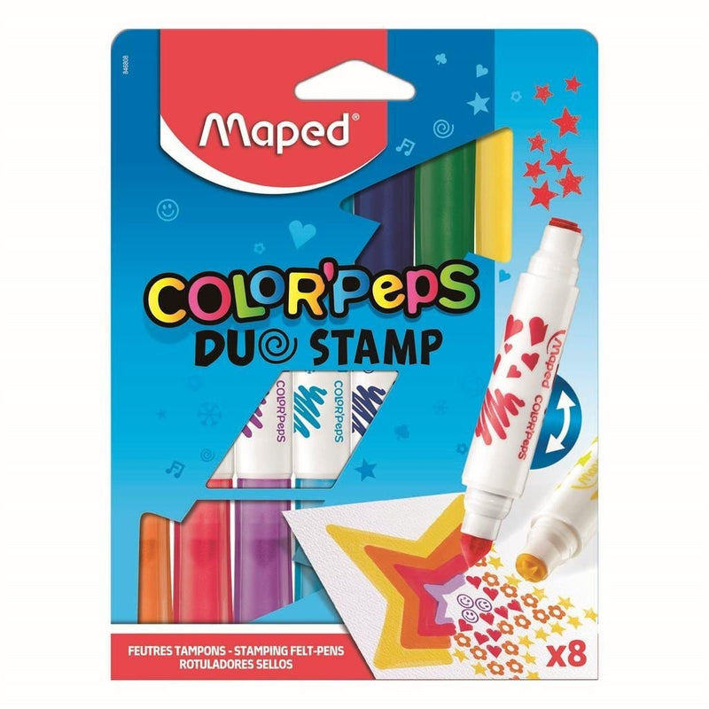 Laad de afbeelding in de Gallery-viewer, Maped Color'Peps Duo Stamp Viltstiften 8 Stuks