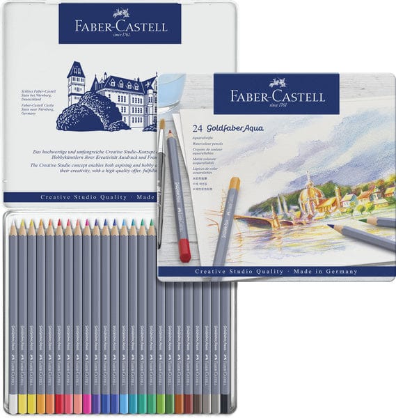 Laad de afbeelding in de Gallery-viewer, Faber Castell Fc-114624 Aquarelkleurpotlood Faber-Castell Goldfaber Etui 24 Stuks
