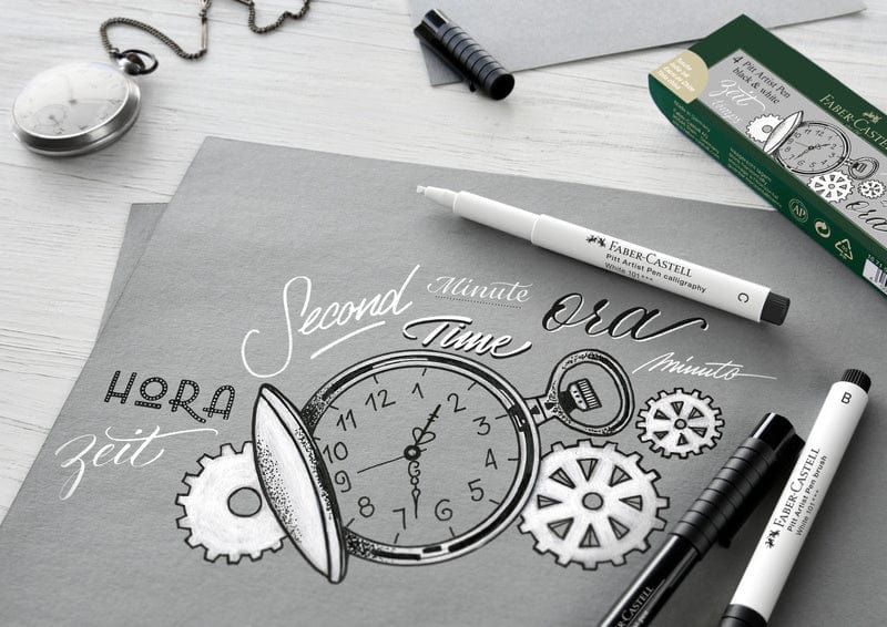 Laad de afbeelding in de Gallery-viewer, Faber Castell Fc-167151 Tekenstift Faber-Castell Set Pitt Artist Pen Zwart En Wit