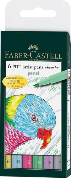 Laad de afbeelding in de Gallery-viewer, Faber Castell Fc-167163 Tekenstift Faber-Castell Pitt Artist Pen Brush Etui A 6 Stuks Pastel