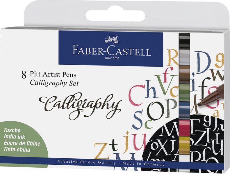 Laad de afbeelding in de Gallery-viewer, Faber Castell Fc-167508 Pitt Artist Pen Kalligrafieset 8 Pennen