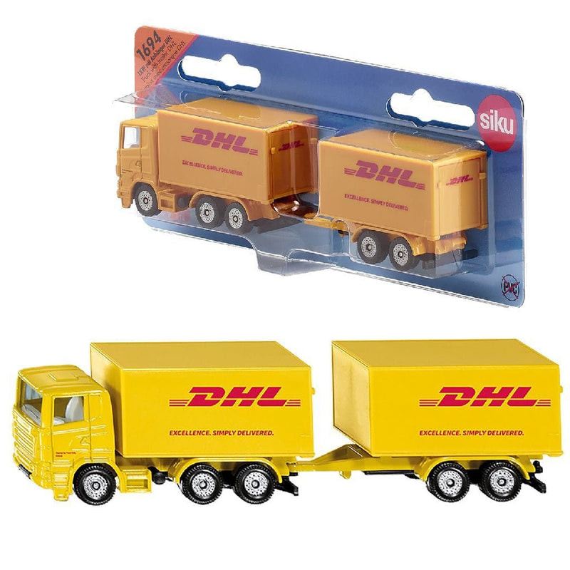 Laad de afbeelding in de Gallery-viewer, Siku 1694 Dhl Truck Net Trailer