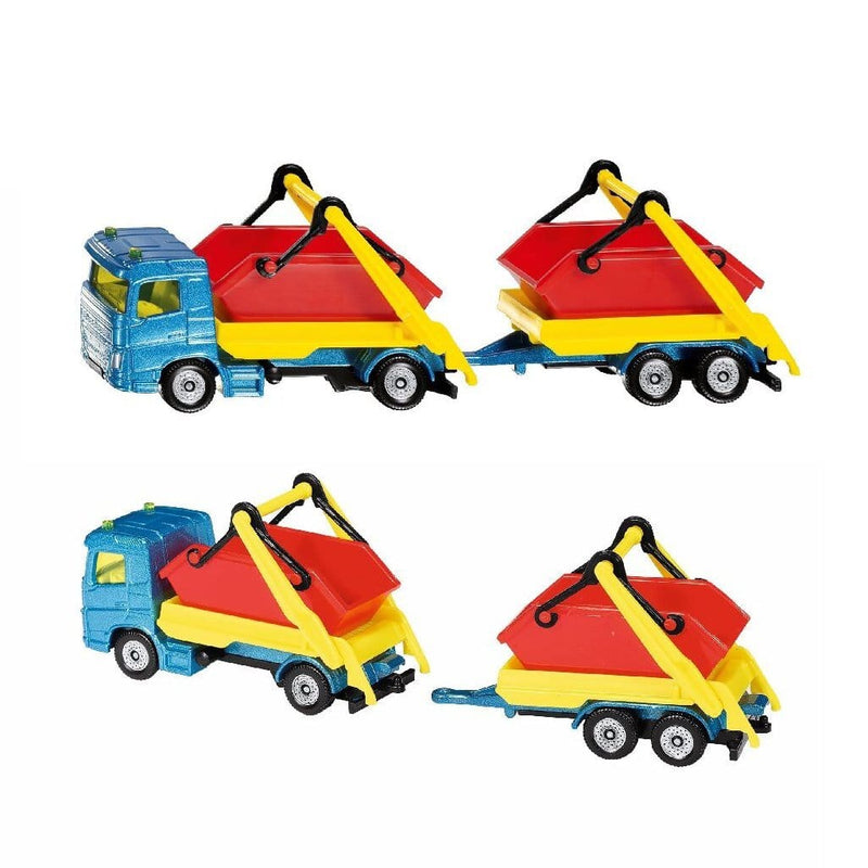 Laad de afbeelding in de Gallery-viewer, Siku 1695 Vrachtwagen + Puincontainer En Aanhanger