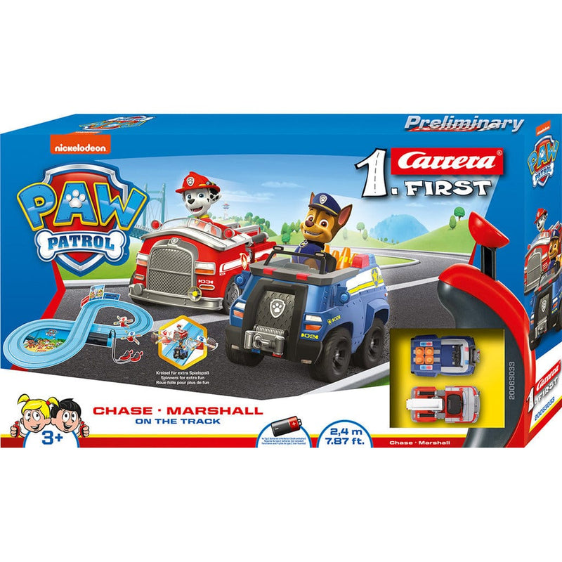 Laad de afbeelding in de Gallery-viewer, Carrera First Paw Patrol Racebaan + 2 Auto'S En 2 Controllers 240 Cm