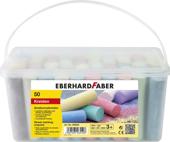 Laad de afbeelding in de Gallery-viewer, Eberhard Faber Ef-526550 Stoepkrijt Emmer Met 50 Krijtjes
