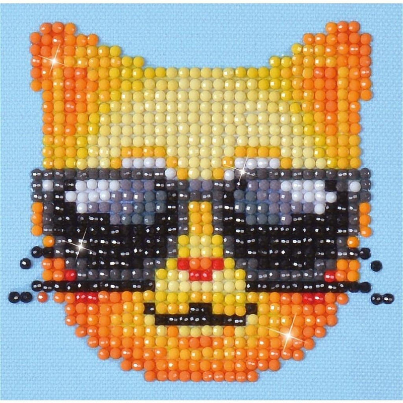 Laad de afbeelding in de Gallery-viewer, Diamond Dotz Diamond Painting Cool Cat 10X10 Cm