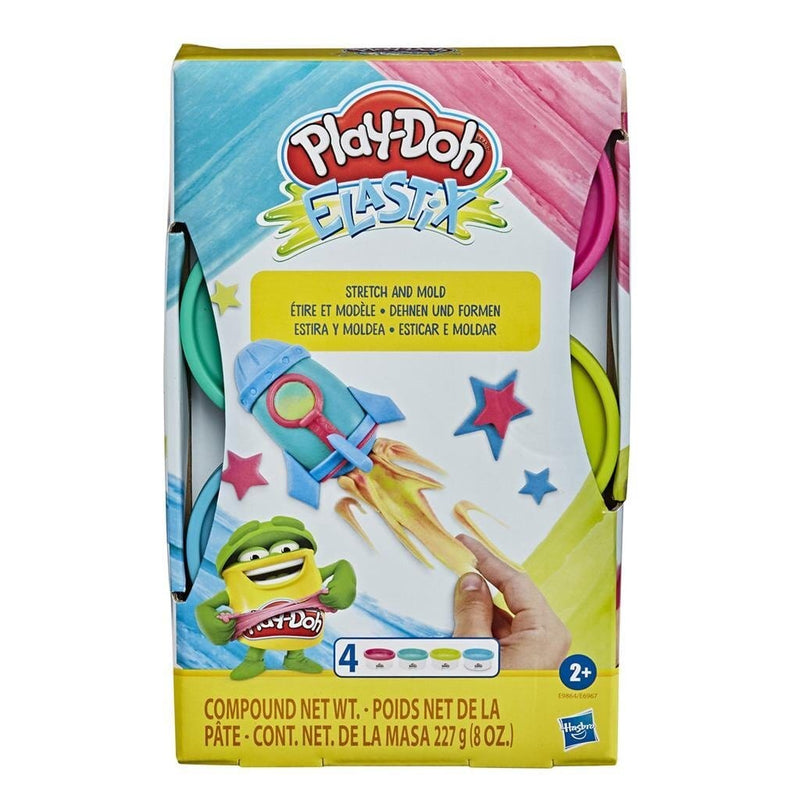 Laad de afbeelding in de Gallery-viewer, Play-Doh Elastix Klei 4 Potjes Assorti