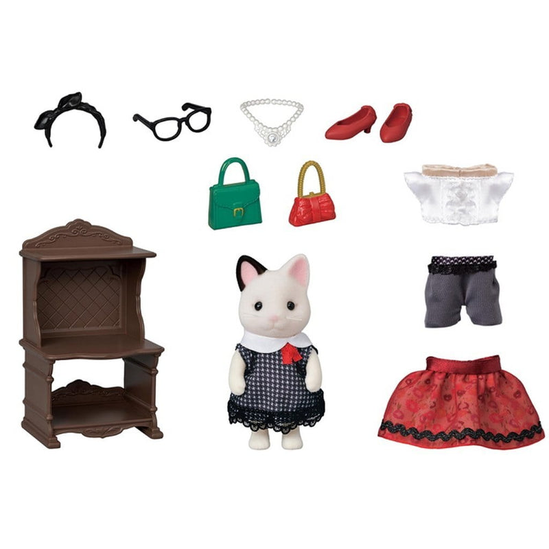 Laad de afbeelding in de Gallery-viewer, Sylvanian Families 5462 Modespeelset Tuxedo Kat