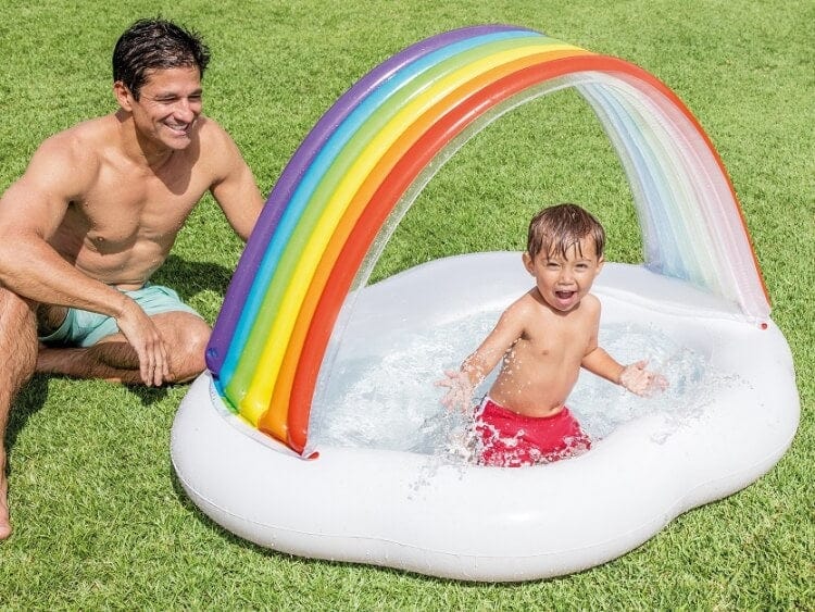 Laad de afbeelding in de Gallery-viewer, Intex Regenboog Babyzwembad