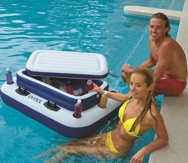 Laad de afbeelding in de Gallery-viewer, Intex Opblaasbare Koelbox Met Flessenhouders