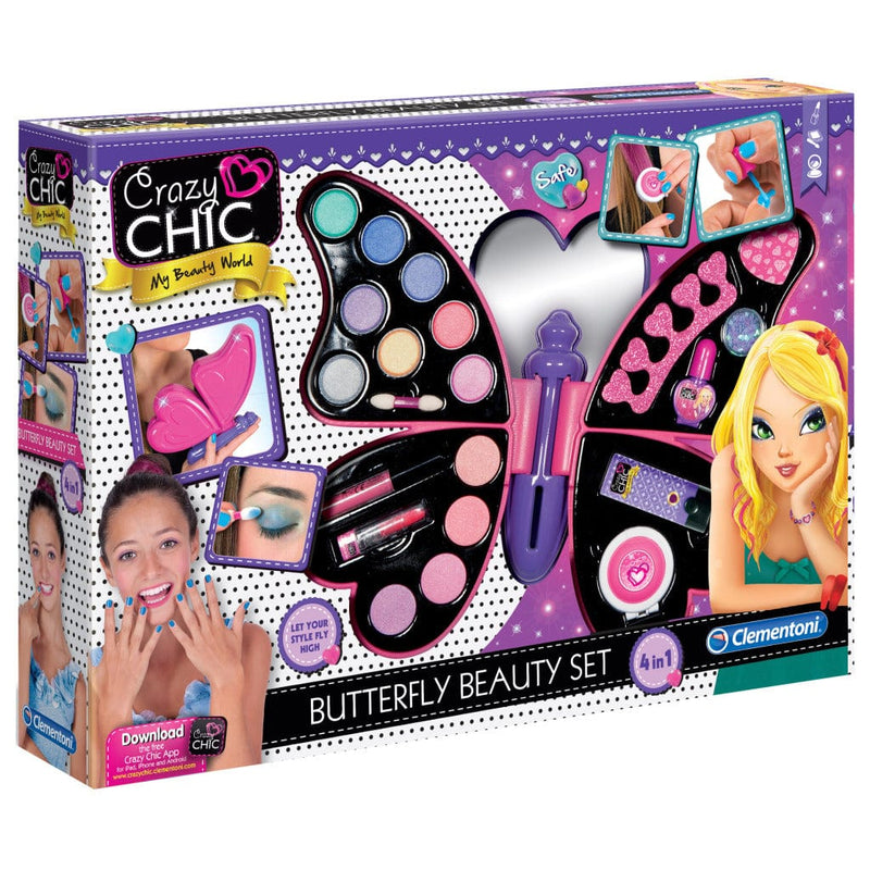 Laad de afbeelding in de Gallery-viewer, Clementoni Crazy Chic Butterfly Beautyset Make-Up Koffer