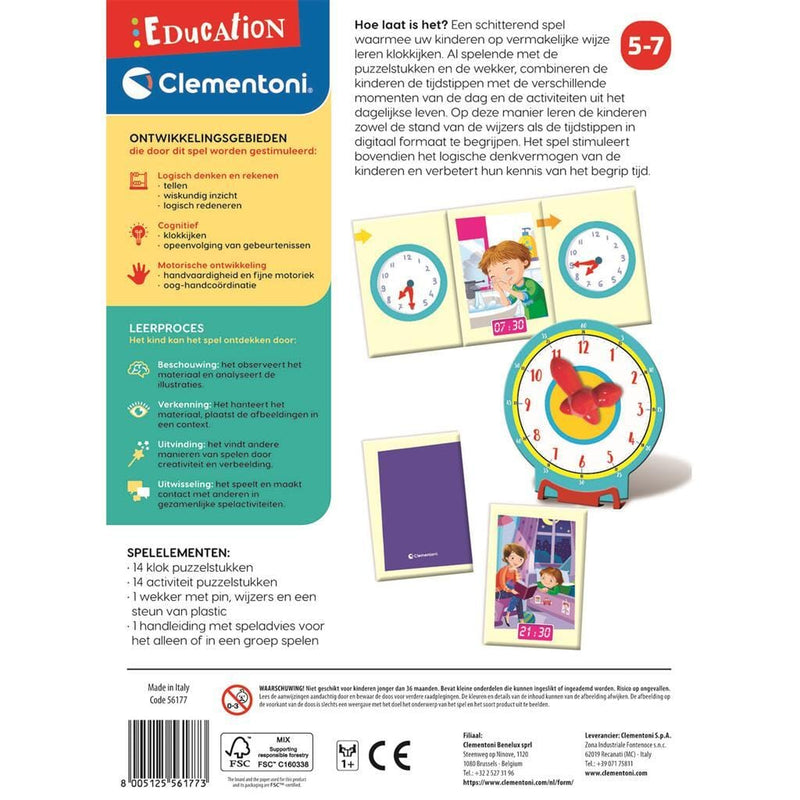 Laad de afbeelding in de Gallery-viewer, Clementoni Education Hoe Laat Is Het?