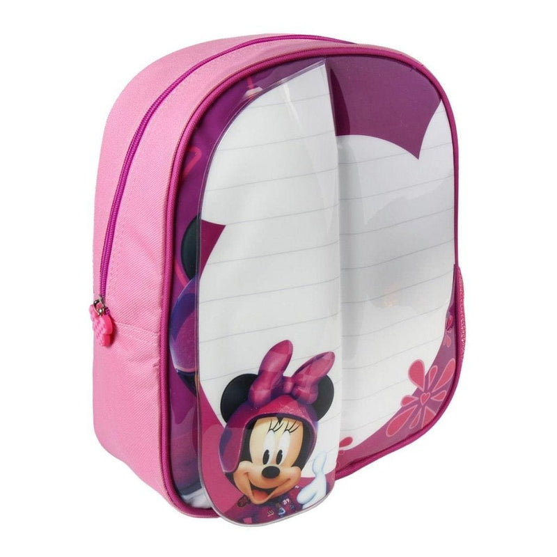 Laad de afbeelding in de Gallery-viewer, Cerda Disney Minnie Mouse Rugzak Met Schrijfgedeelte + 2 Markers 25X31X10 Cm Roze