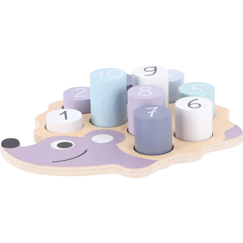 Laad de afbeelding in de Gallery-viewer, Jipy Houten Legpuzzel Egeltje 10 Stukjes Paars/Blauw