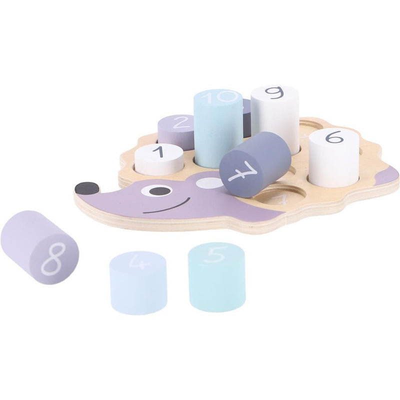 Laad de afbeelding in de Gallery-viewer, Jipy Houten Legpuzzel Egeltje 10 Stukjes Paars/Blauw