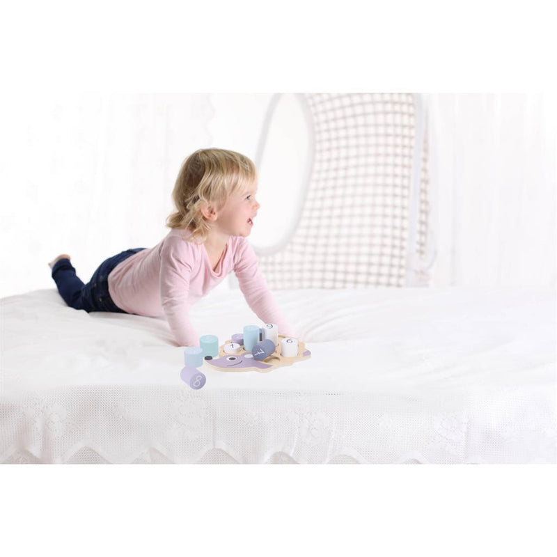 Laad de afbeelding in de Gallery-viewer, Jipy Houten Legpuzzel Egeltje 10 Stukjes Paars/Blauw