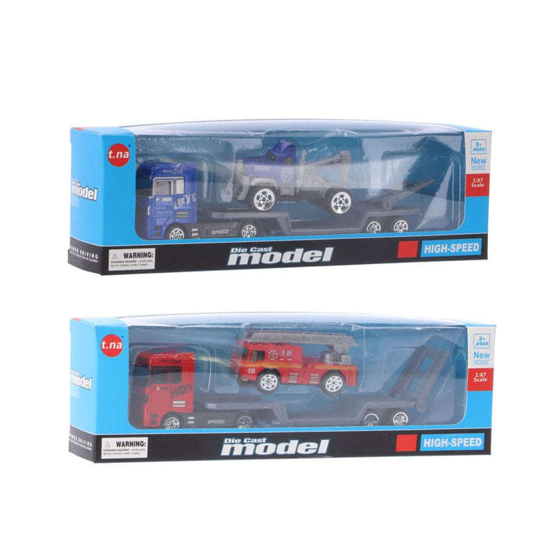 Laad de afbeelding in de Gallery-viewer, Overige Merken Die-Cast Transporter + Voertuig Assorti