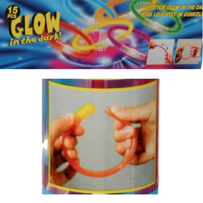 Laad de afbeelding in de Gallery-viewer, Basic Glow In The Dark Sticks / Gloeiarmbandjes 15 Stuks