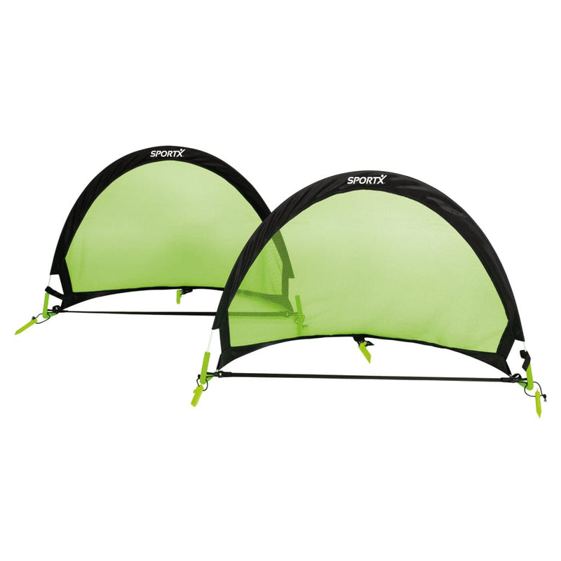 Laad de afbeelding in de Gallery-viewer, Sportx Opvouwbare Voetbaldoelen 90X60X60 Cm 2 Stuks Zwart/Groen