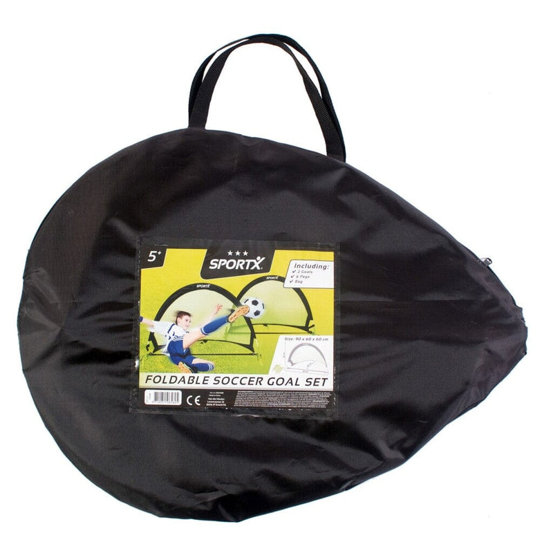 Laad de afbeelding in de Gallery-viewer, Sportx Opvouwbare Voetbaldoelen 90X60X60 Cm 2 Stuks Zwart/Groen