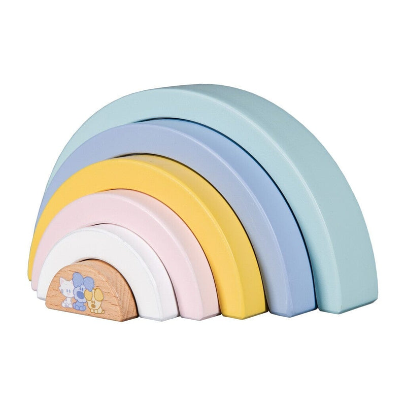 Laad de afbeelding in de Gallery-viewer, Rubo Toys Woezel En Pip Baby Houten Regenboog