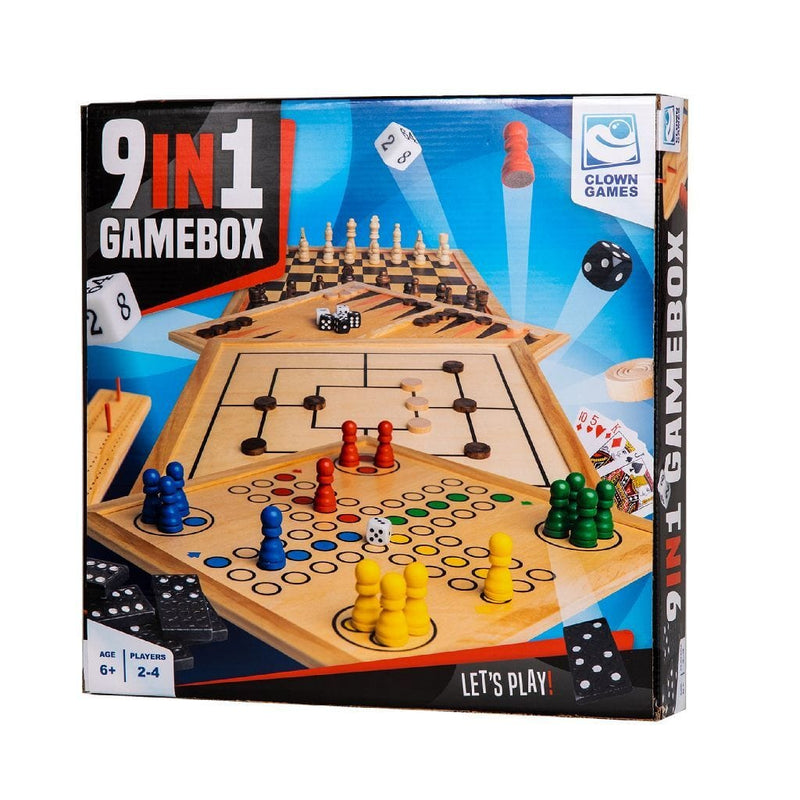 Laad de afbeelding in de Gallery-viewer, Clown Games 9-In-1 Spellendoos Van Hout