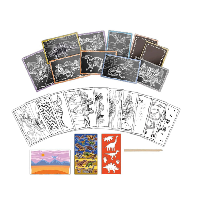 Laad de afbeelding in de Gallery-viewer, Totum Dinosaurus Kras- En Kleurplaten Boek