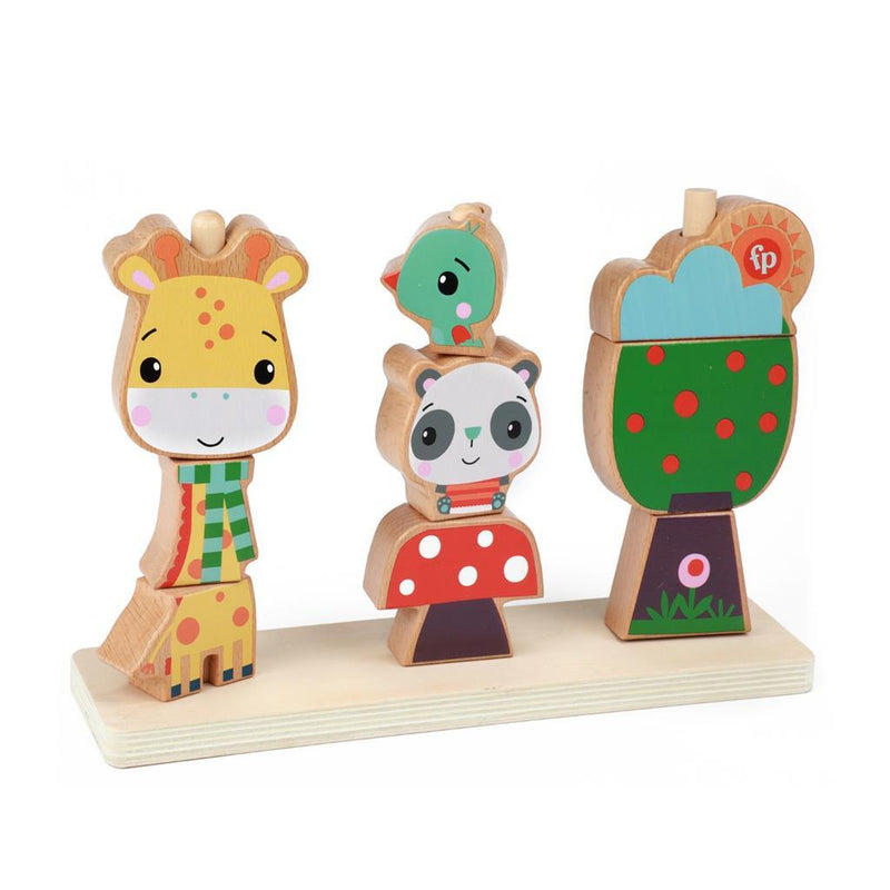 Laad de afbeelding in de Gallery-viewer, Fisher Price 3D Houten Stapelpuzzel 9 Stukjes