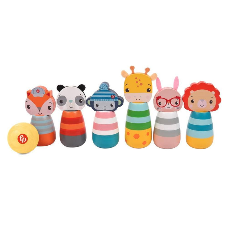 Laad de afbeelding in de Gallery-viewer, Fisher Price Houten Kegelspel Dieren