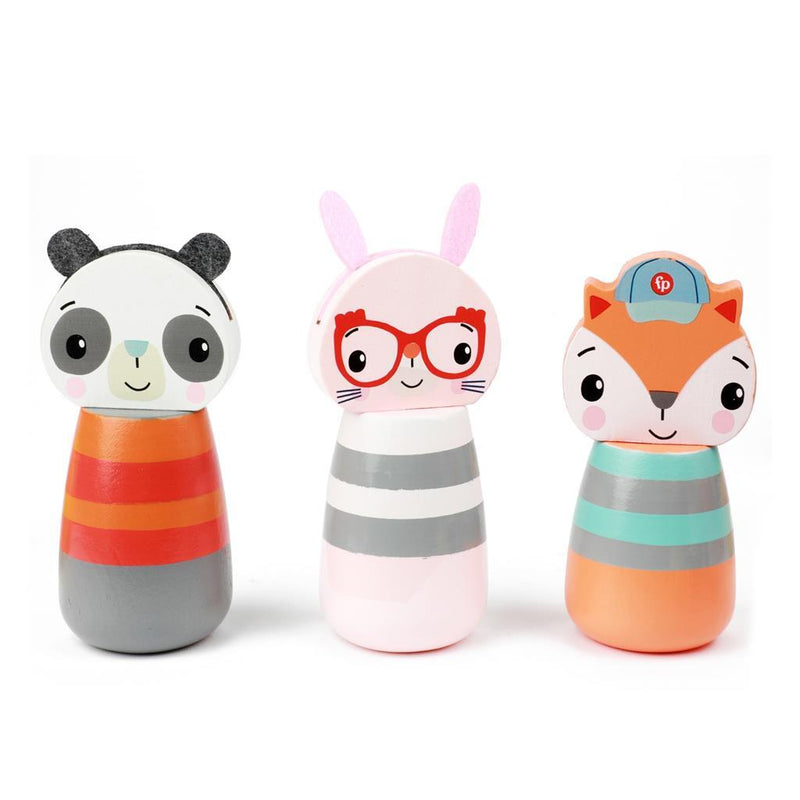 Laad de afbeelding in de Gallery-viewer, Fisher Price Houten Kegelspel Dieren