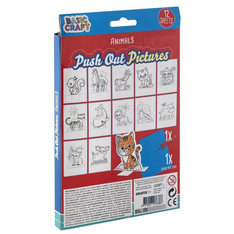 Laad de afbeelding in de Gallery-viewer, Basic Craft Pushout Prikkaart Dieren