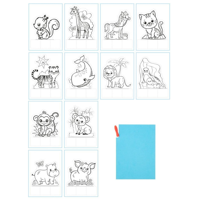 Laad de afbeelding in de Gallery-viewer, Basic Craft Pushout Prikkaart Dieren