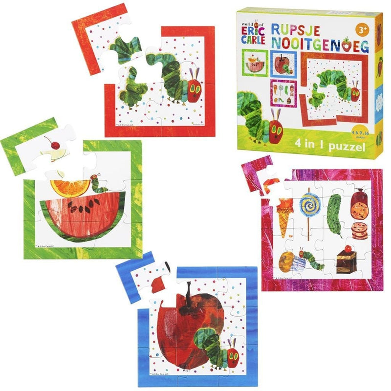 Laad de afbeelding in de Gallery-viewer, Bambolino Toys Rupsje Nooitgenoeg 4In1 Puzzel 4-16 Stukjes