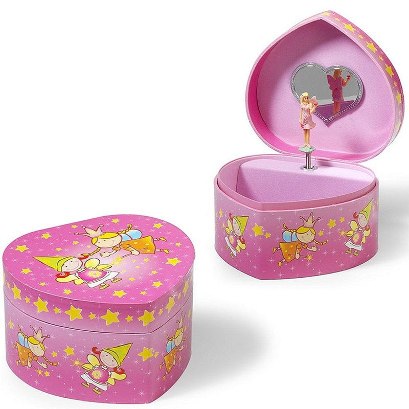 Laad de afbeelding in de Gallery-viewer, Simply For Kids Houten Juwelendoosje Hartvorm Met Muziek En Ballerina