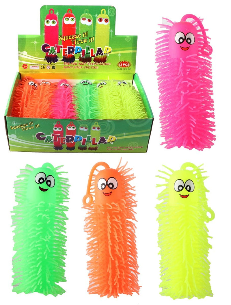 Laad de afbeelding in de Gallery-viewer, Fluffy catepiller 18 cm met elastiek