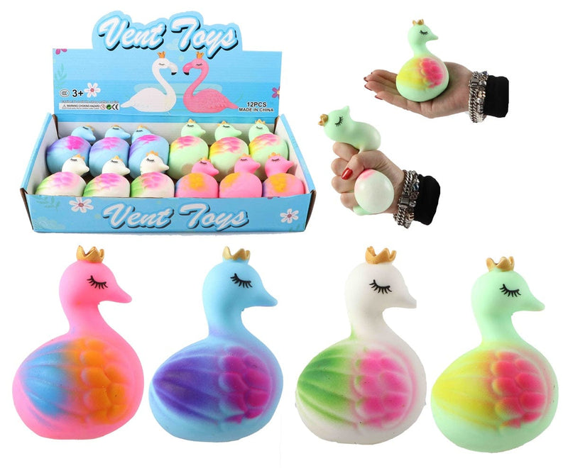 Laad de afbeelding in de Gallery-viewer, Squeeze ball zwaan 11,5 cm 83 gram met poeder