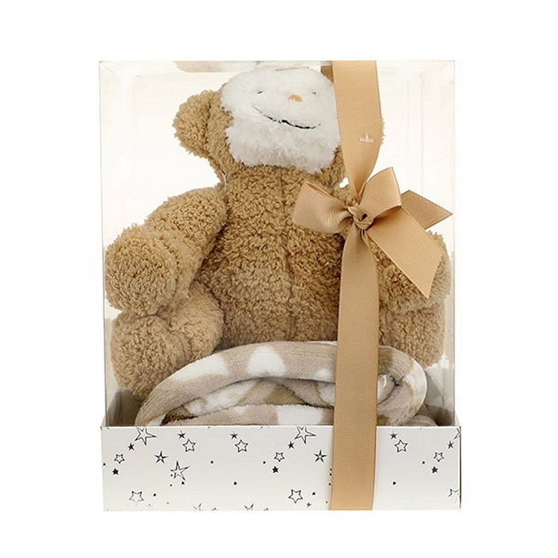 Laad de afbeelding in de Gallery-viewer, Toi-Toys Pluchen Aap + Knuffeldeken In Geschenkdoos