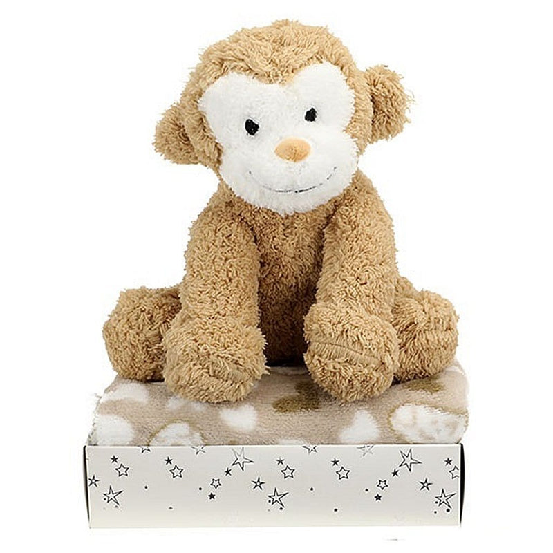 Laad de afbeelding in de Gallery-viewer, Toi-Toys Pluchen Aap + Knuffeldeken In Geschenkdoos