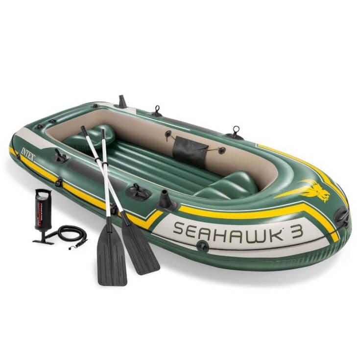 Laad de afbeelding in de Gallery-viewer, Intex Seahawk 3 Set - Driepersoons Opblaasboot