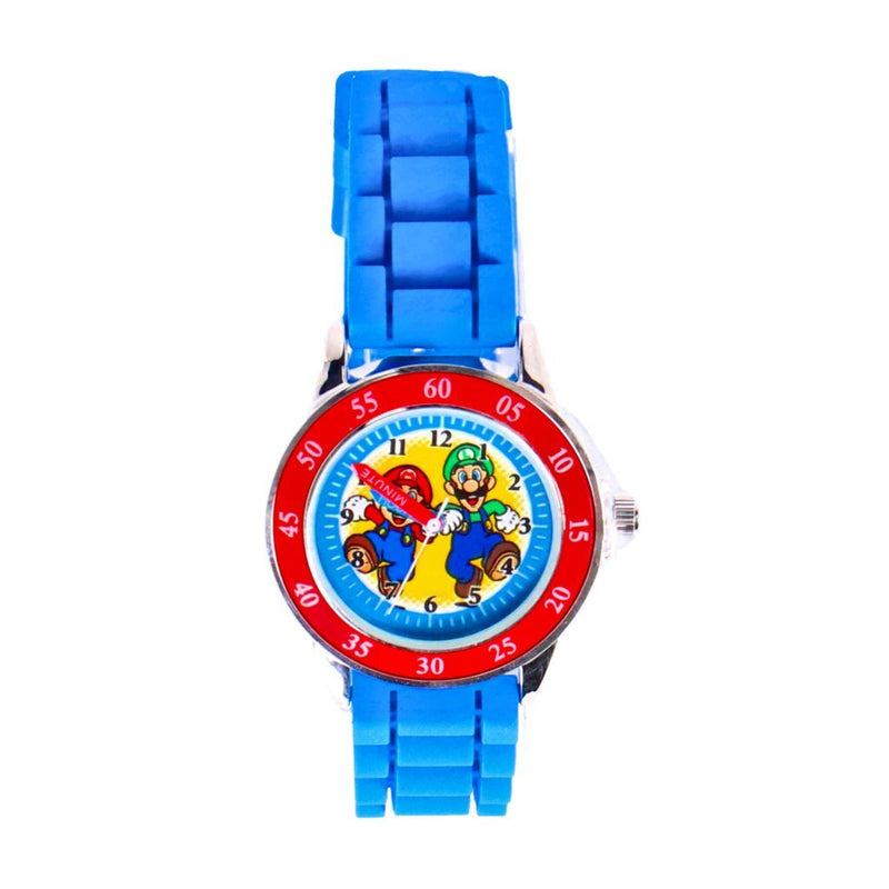 Laad de afbeelding in de Gallery-viewer, Super Mario Time Teacher Horloge Blauw/Rood
