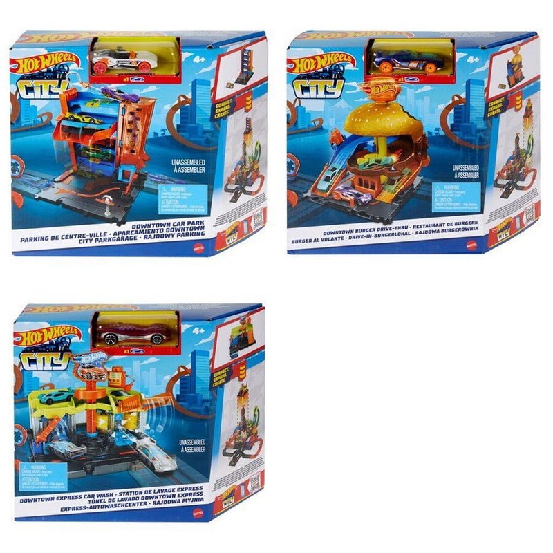 Laad de afbeelding in de Gallery-viewer, Mattel Hot Wheels City Downtown Speelset Assorti
