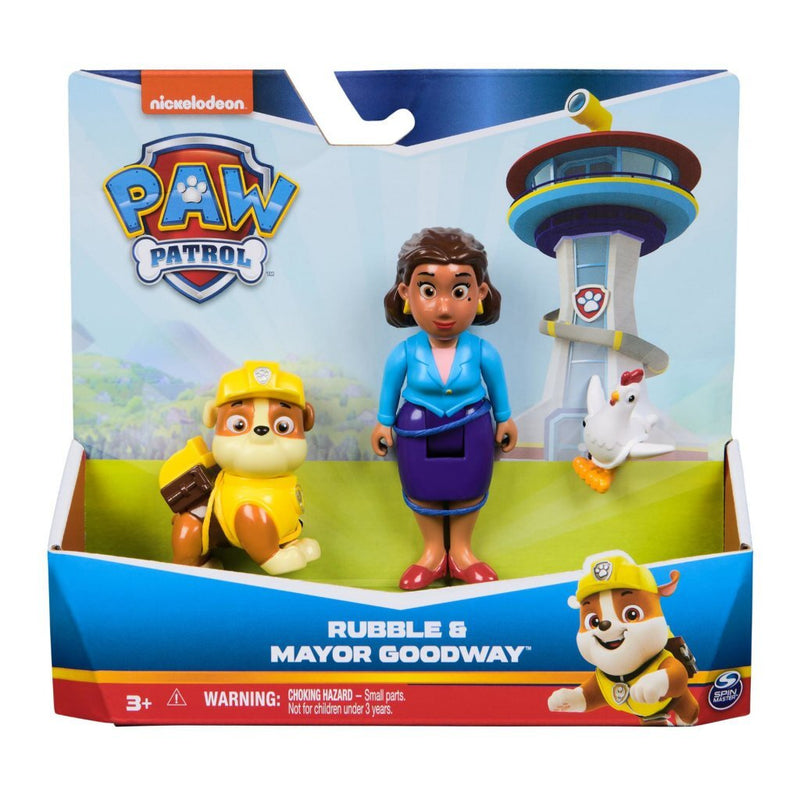 Laad de afbeelding in de Gallery-viewer, Paw Patrol Hero Pups Rubble + Burgemeester Goodway
